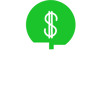 Icône verte représentant camion lourd et un signe dollar, illustrant la promesse de Neo TMS d’augmenter le profit au mille en optimisant l’utilisation des ressources de transport routier.
